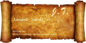 Jandek Teréz névjegykártya