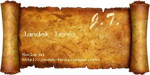 Jandek Teréz névjegykártya